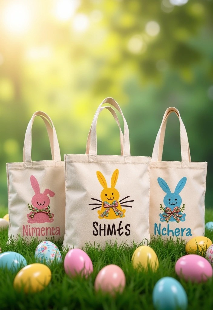 12 Adorable Easter Crafts for Families That Will Make Your Holiday Extra Special! - 10. Personalized Easter Egg Hunt Bags