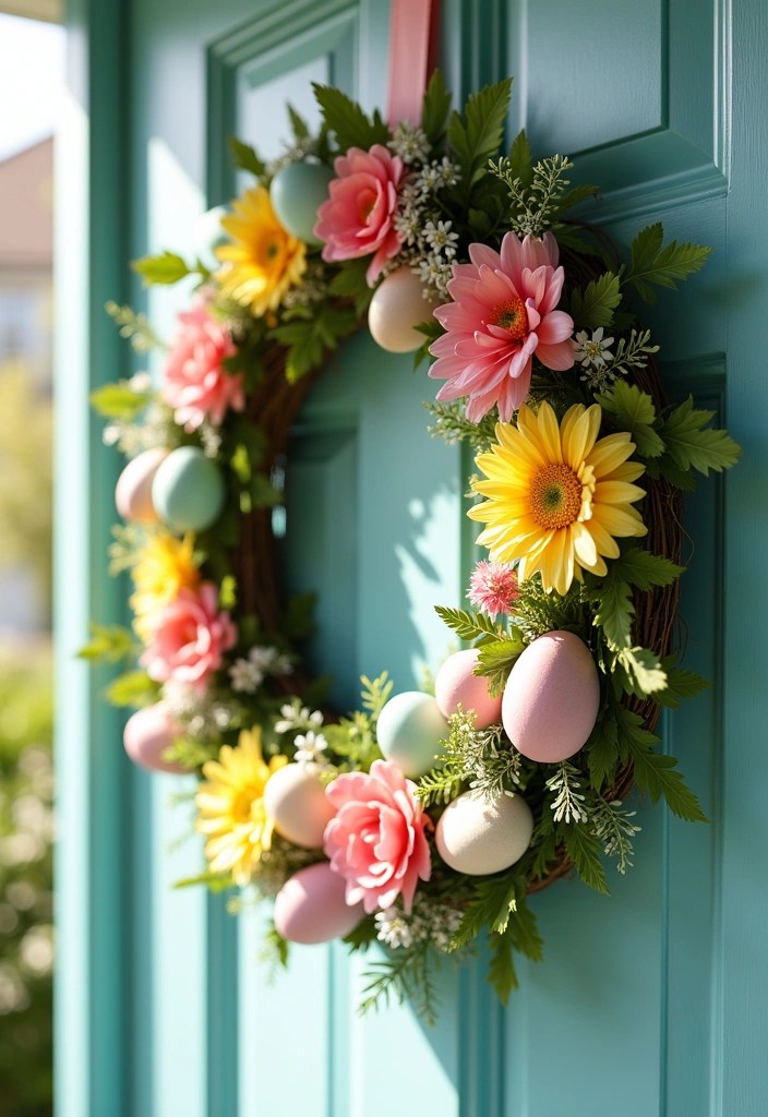 12 Adorable Easter Crafts for Families That Will Make Your Holiday Extra Special! - 7. Easter Wreath with Flowers