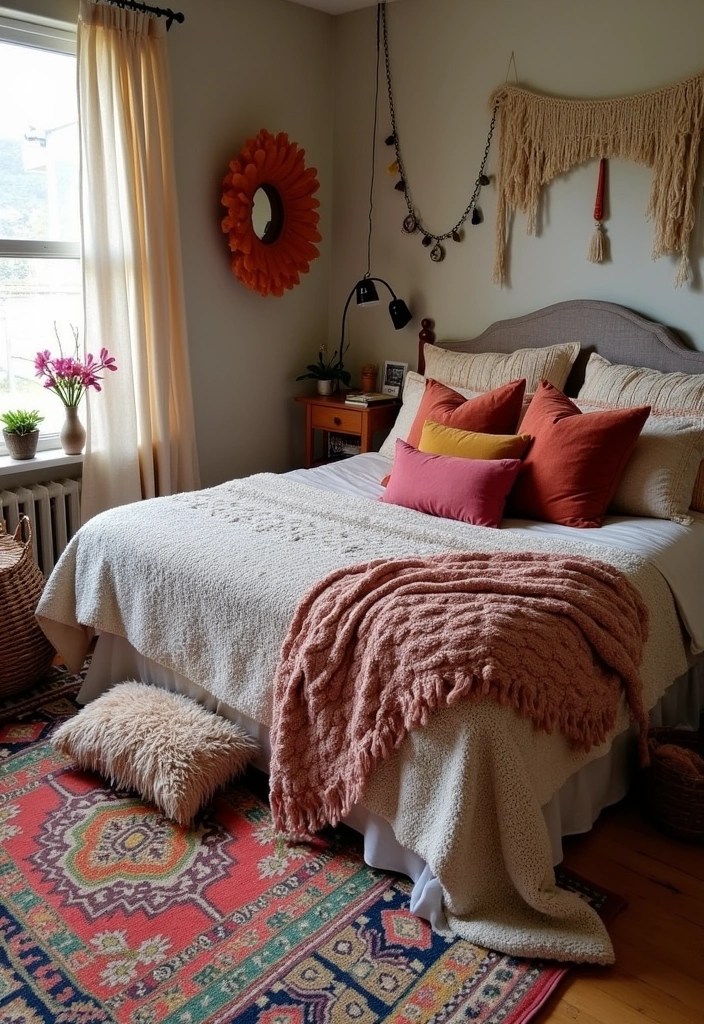 12 Boho Bedroom Decor Ideas That'll Turn Your Space into a Dreamy Oasis! - 1. Layered Textiles
