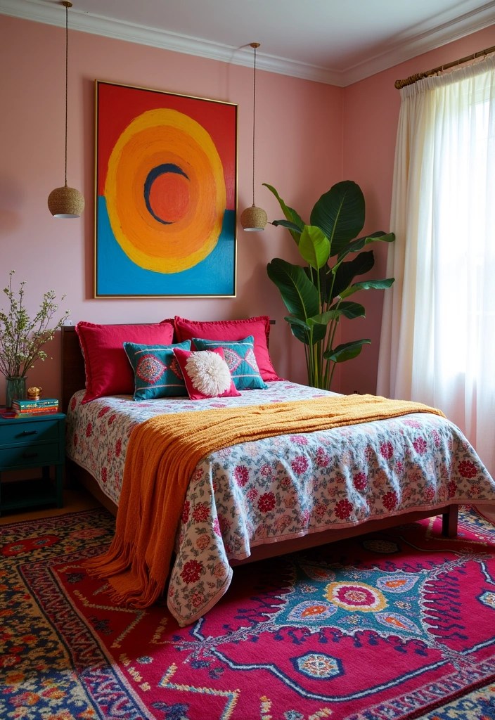 12 Boho Bedroom Decor Ideas That'll Turn Your Space into a Dreamy Oasis! - 10. Bold Accents