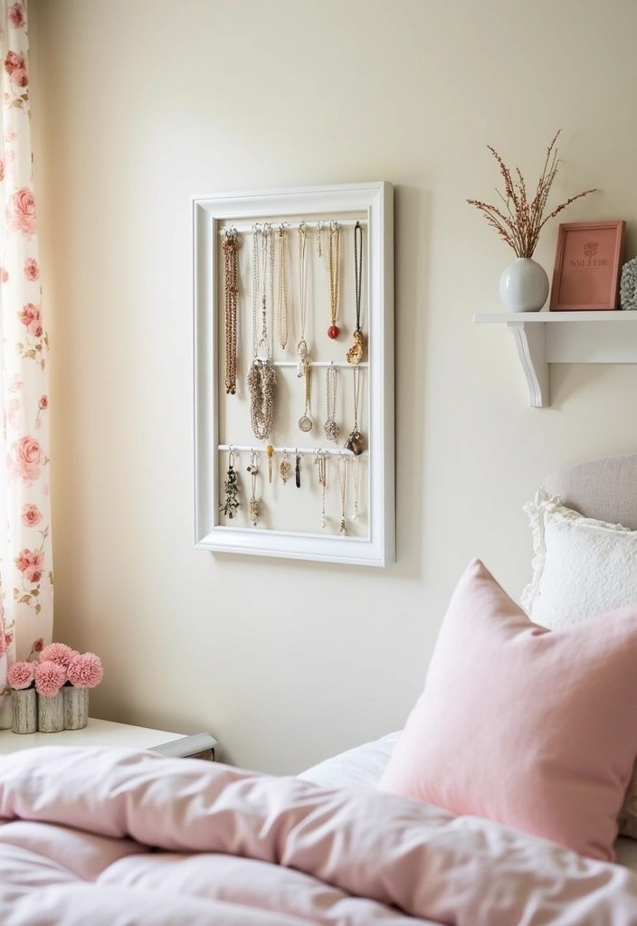 15 DIY Storage Furniture Ideas That Will Organize Your Life (#11 Is Genius!) - 14. DIY Jewelry Organizer Frame