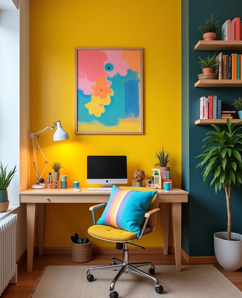 15 Office Decor Ideas That Will Transform Your Workspace Into a Productivity Powerhouse! - 2. Brighten Up with Colorful Accents