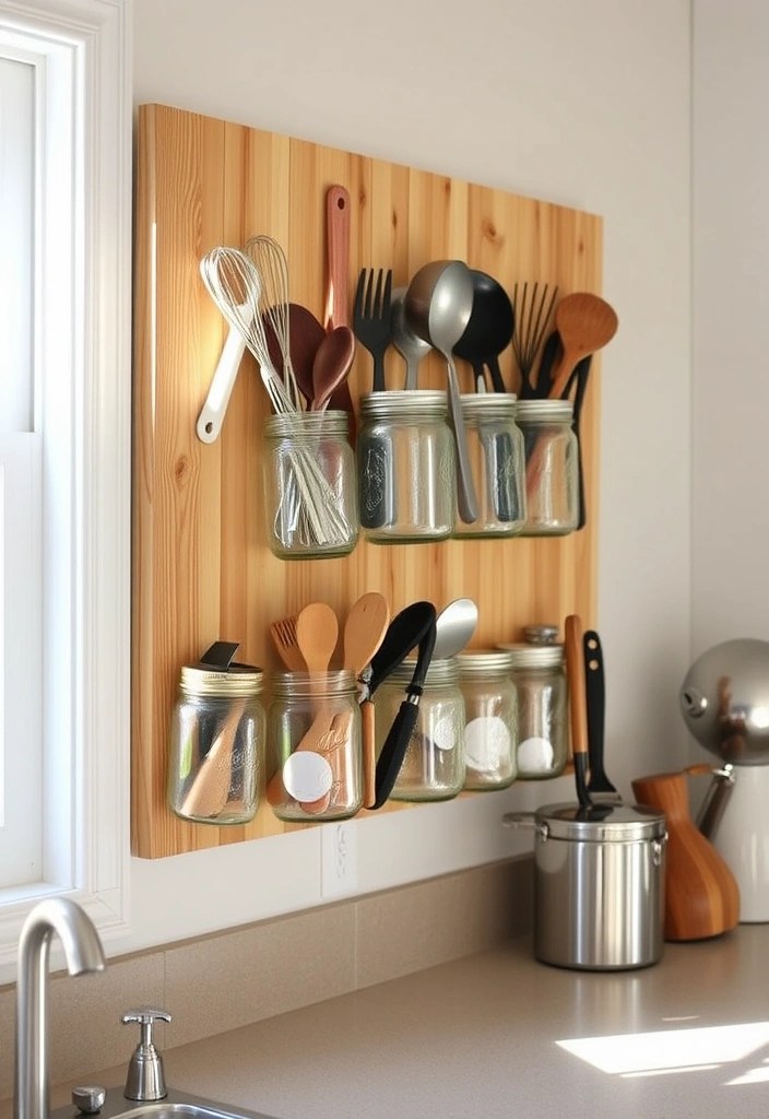 20 Easy DIY Home Projects That Will Transform Your Space Without Breaking the Bank! - 9. Mason Jar Organizers