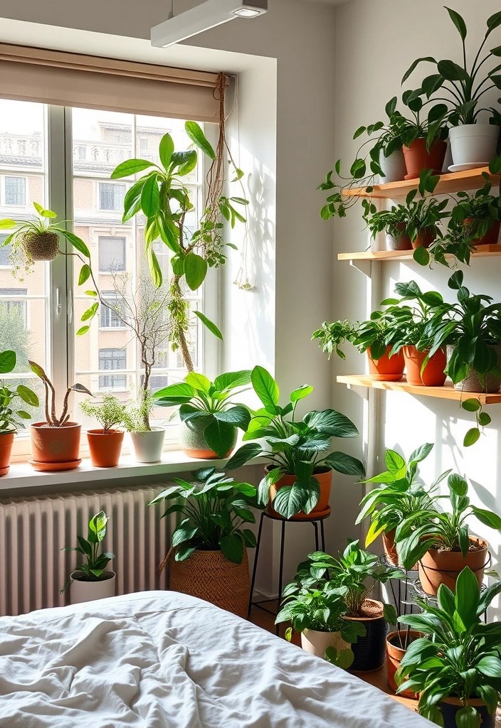 21 Dreamy Bedroom Makeovers That Cost Less Than $100 (You’ll Love #4!) - 12. Fresh Plants for a Natural Touch