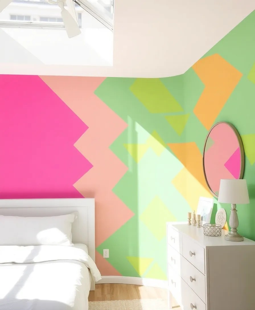 21 Dreamy Bedroom Makeovers That Cost Less Than $100 (You’ll Love #4!) - 2. Accent Wall with Removable Wallpaper